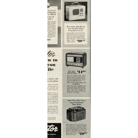 1939 RCA Victor Radio,Record Players Vintage Print Ad (L10) - Picture 4 of 4